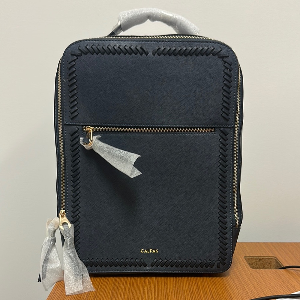Calpak Black Backpack with Gold Zipper